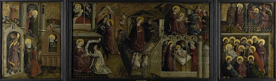 Triptych with scenes from the life of Mary  anonymous  ca  1450 Painting by Vintage Collectables