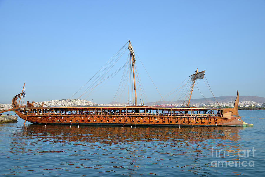 Trireme Olympias moored by the stern Photograph by George Atsametakis