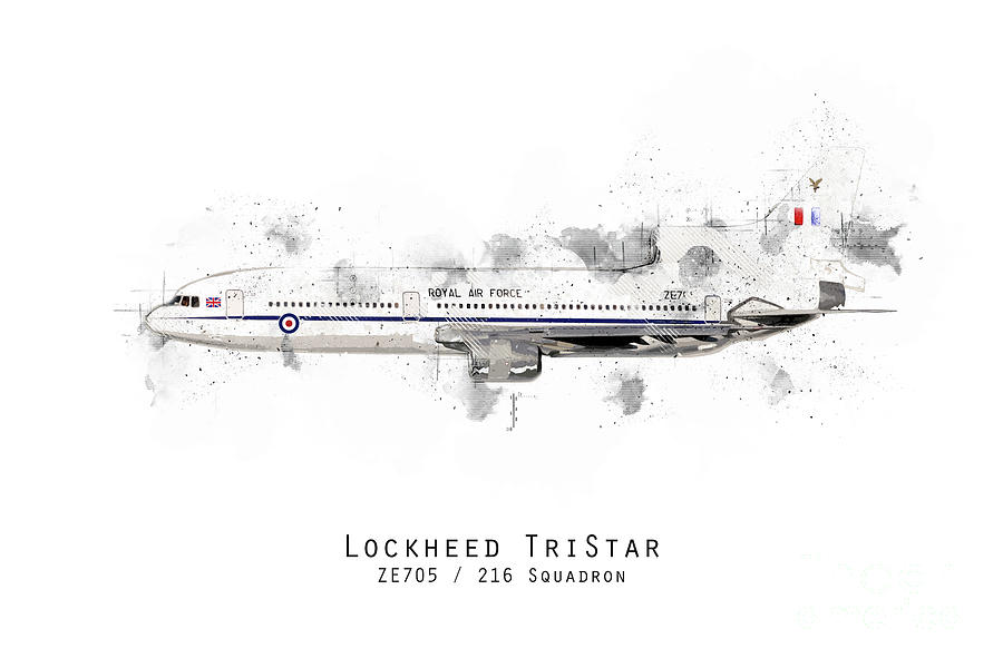 TriStar Sketch - ZE705 Digital Art by Airpower Art