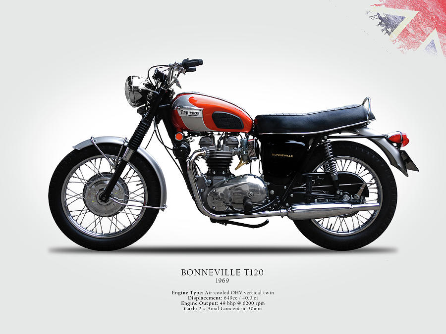 T120 Photograph - Triumph Bonneville 1969 by Mark Rogan T120 Photograph - Triumph Bonneville 1969 by Mark Rogan