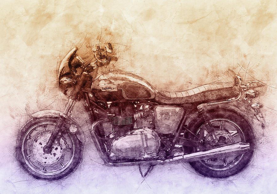 Triumph Bonneville 2 - Standard Motorcycle - 1959 - Motorcycle Poster - Automotive Art Mixed Media