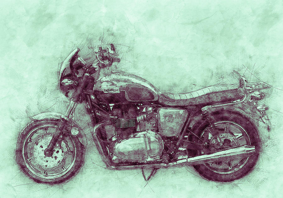 Triumph Bonneville 3 - Standard Motorcycle - 1959 - Motorcycle Poster - Automotive Art Mixed Media by Studio Grafiikka