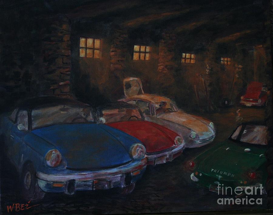 Triumph Garage Painting by William Bezik