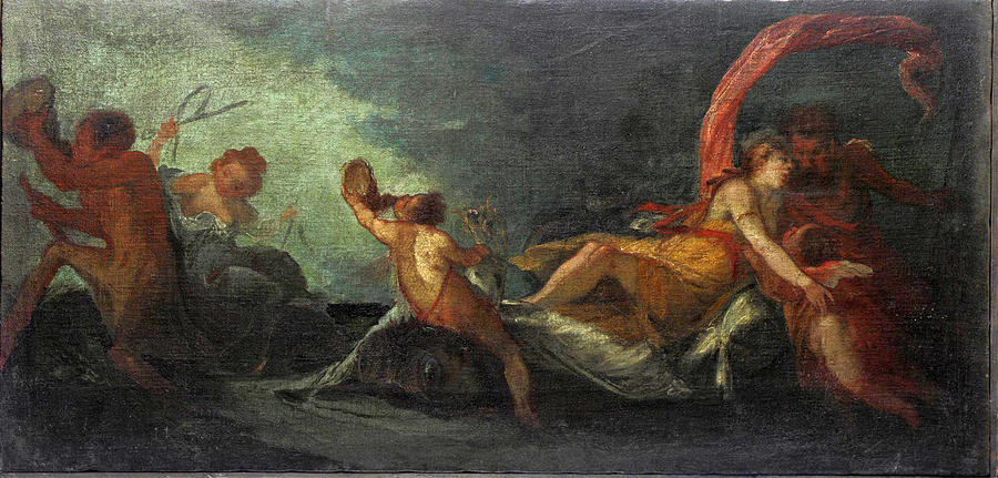 Triumph of Neptune and Amphitrite Painting by Giuseppe Bazzani