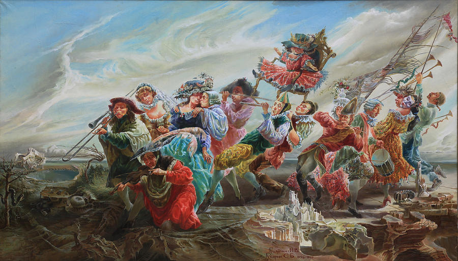 Triumph of the Doll. From Triptych Procession Painting by Maya Gusarina