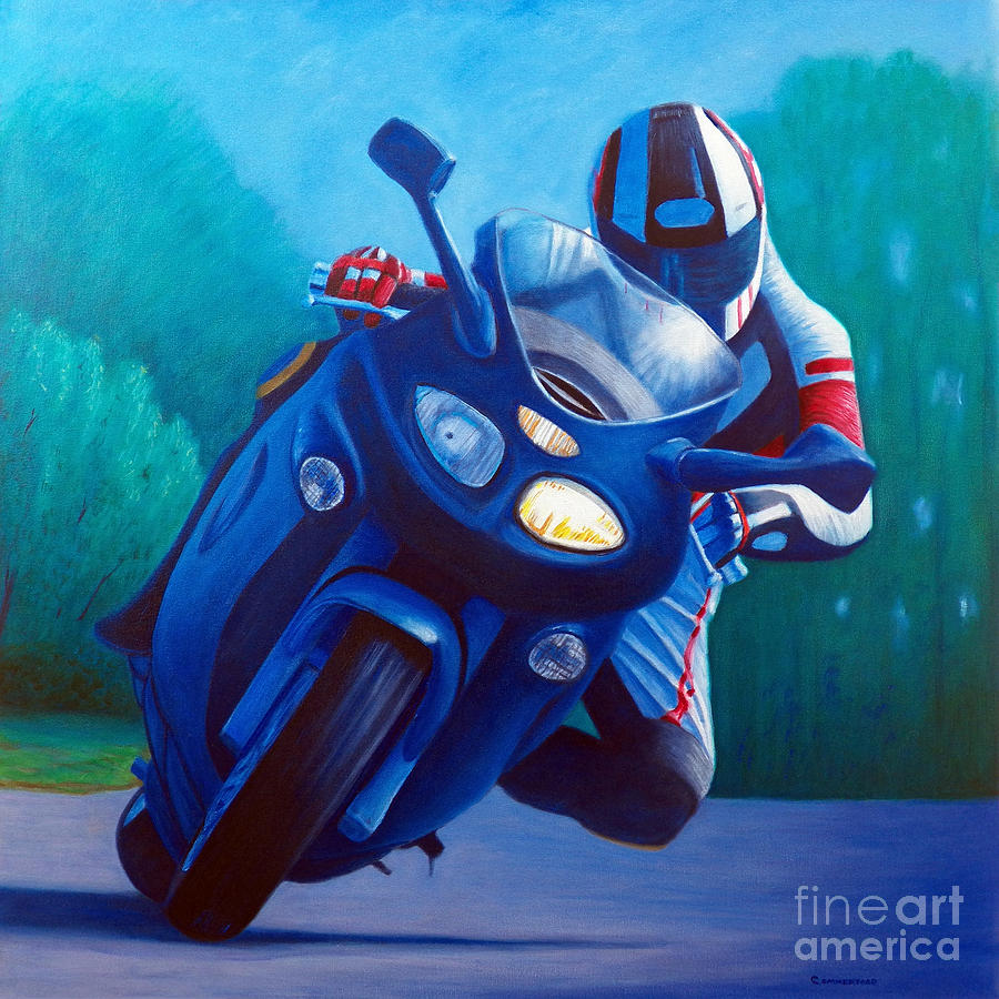 Triumph Sprint - Franklin Canyon  Painting by Brian  Commerford