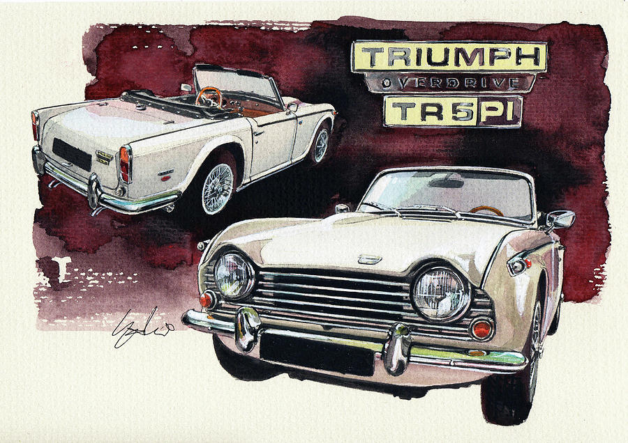 Triumph Painting - Triumph TR5 PI by Yoshiharu Miyakawa