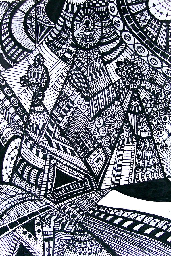 Pattern Drawing - Triune by Jacqui Douglas