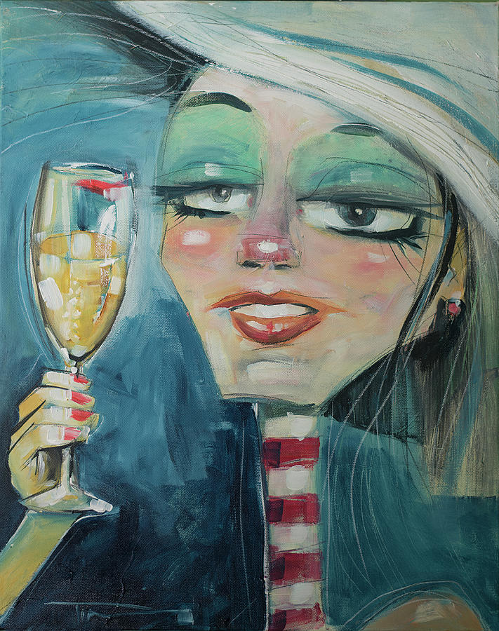 Trixie with Champagne Painting by Tim Nyberg