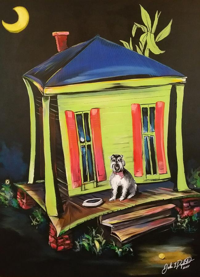 Dog Painting - Trixies House by John Duplantis