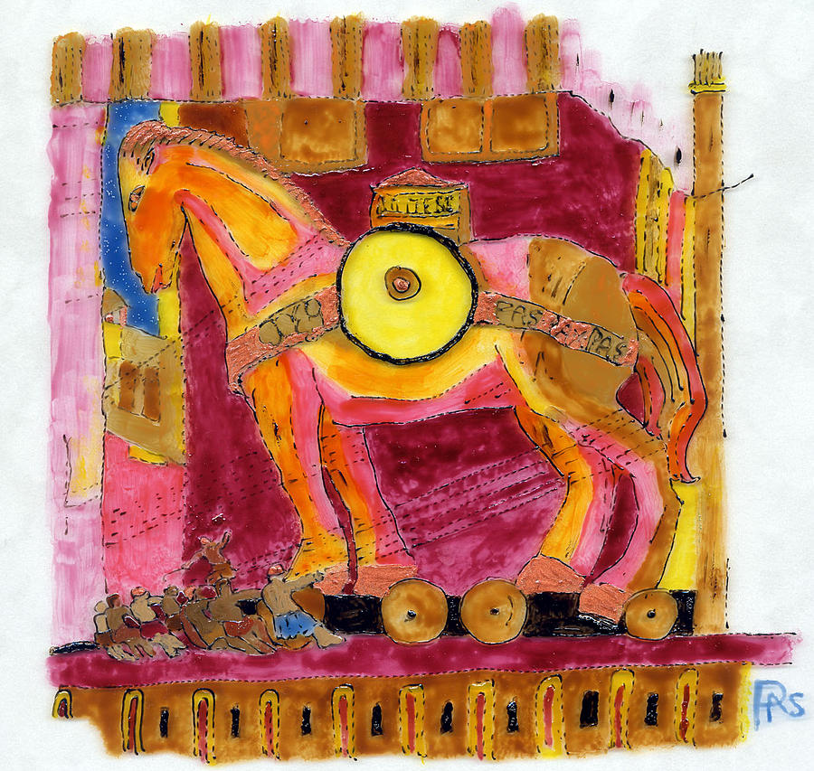 Trojan Horse Painting by Phil Strang
