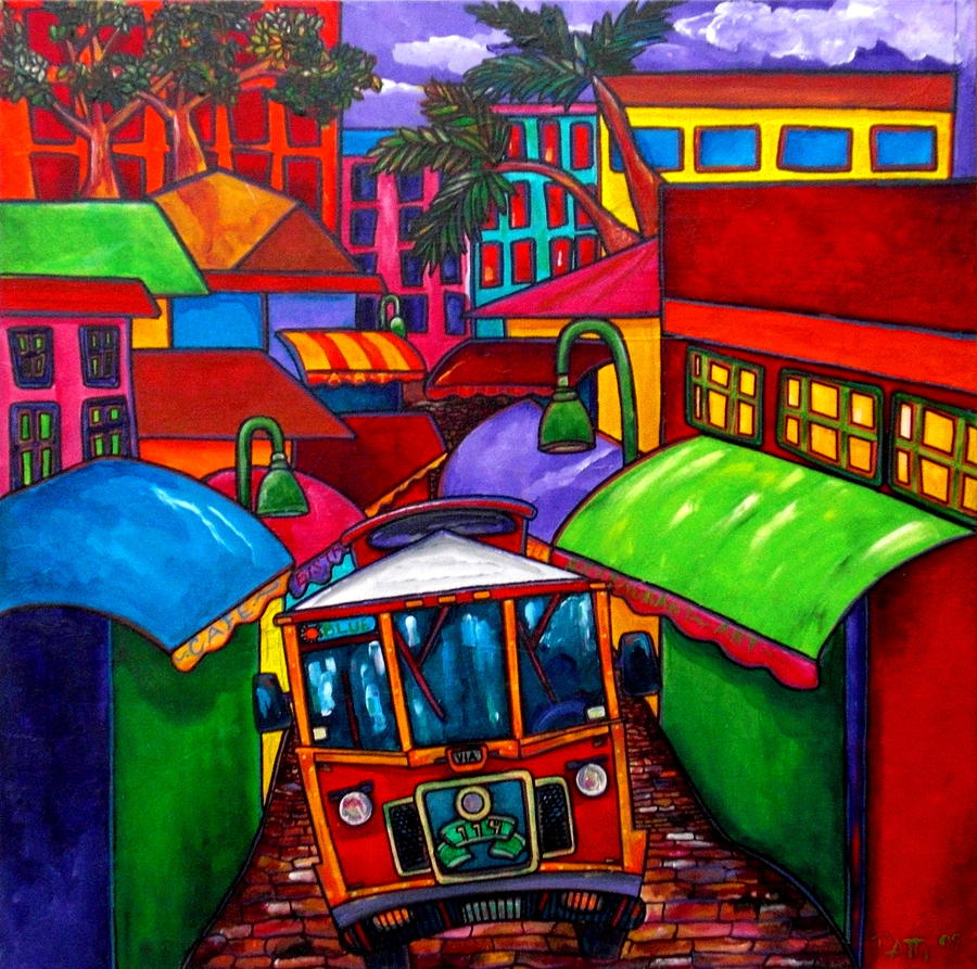 Trolley Painting by Patti Schermerhorn