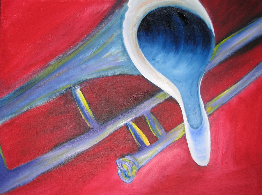 Music Painting - Trombone by Mike Mooney