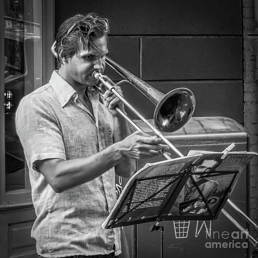 Trombone player Photograph by Izet Kapetanovic