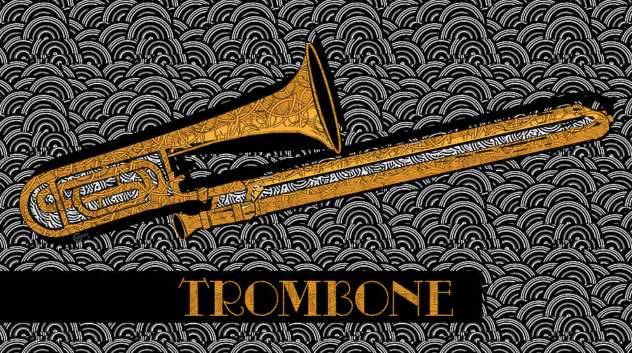 Trombone Tunes Painting by Cecely Bloom