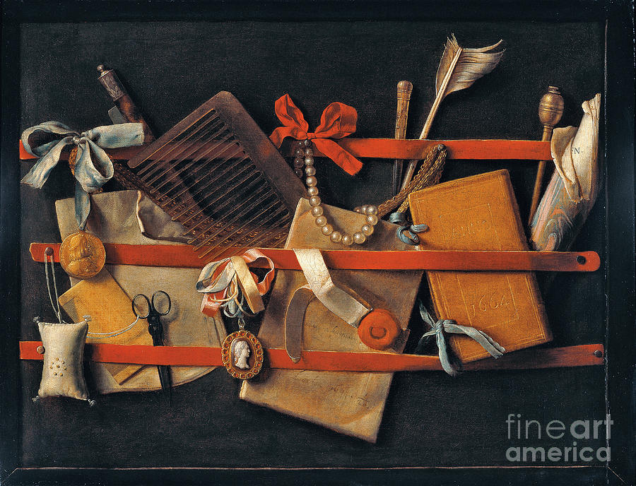 Tromp - loeil Still-Life Painting by Celestial Images