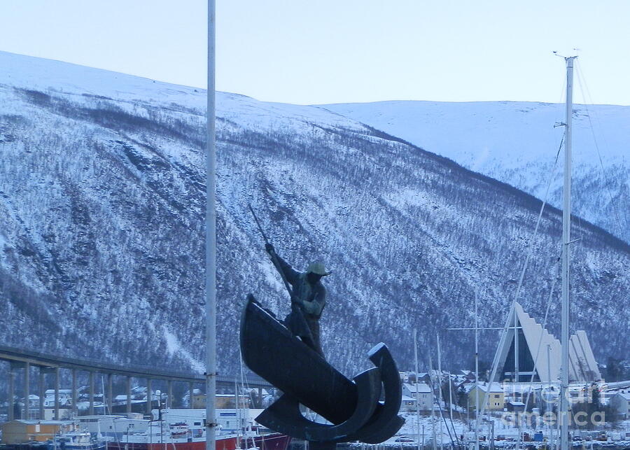 Tromso whaler statue Photograph by Margaret Brooks