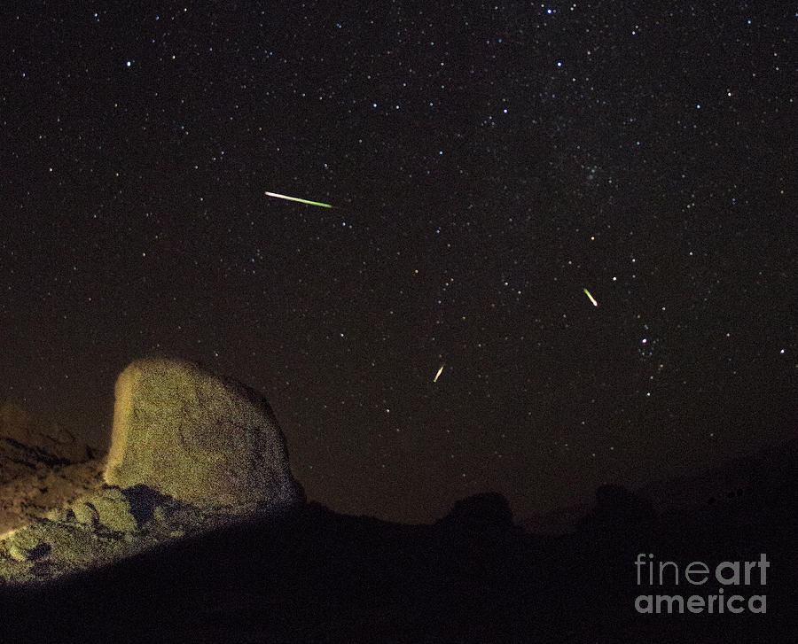 Trona Pinnacles Perseids Meteor Shower Photograph by Mark Jackson