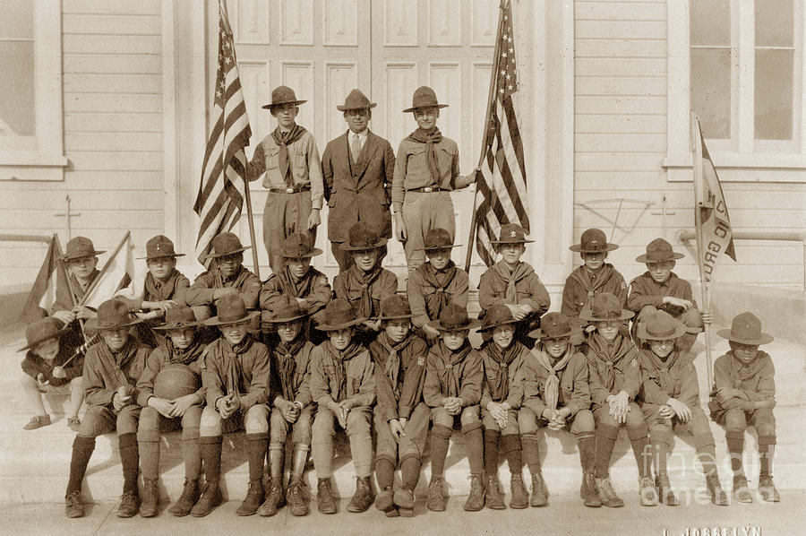 Monterey Photograph - Troop 2 Monterey Boy Scouts of the Monterey Circa 1920 by Monterey County Historical Society