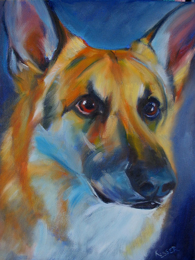 Shepherd Painting - Trooper by Kaytee Esser Shepherd Painting - Trooper by Kaytee Esser