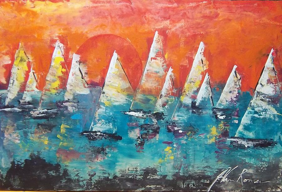 Tropic Sails Painting by Jim Van Romer