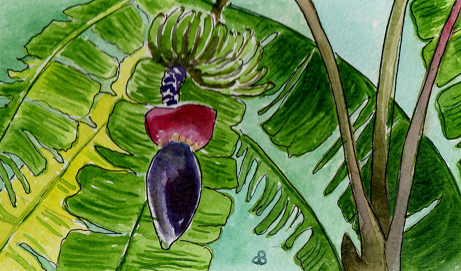 Tropical Bananas Painting by Brenda Owen