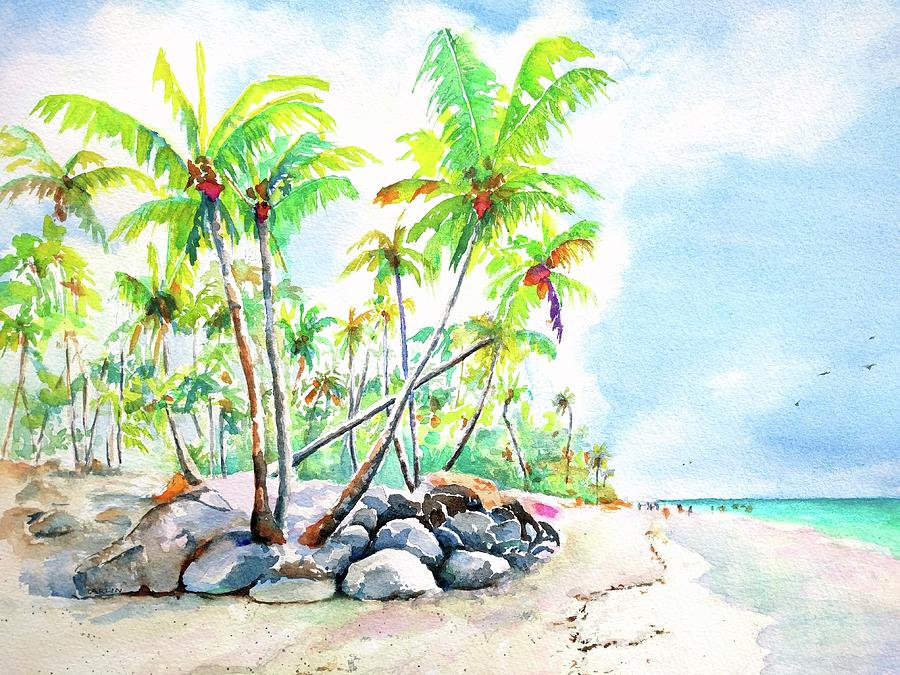 Tropical Bavaro Beach Punta Cana Dominican Republic Painting by Carlin ...