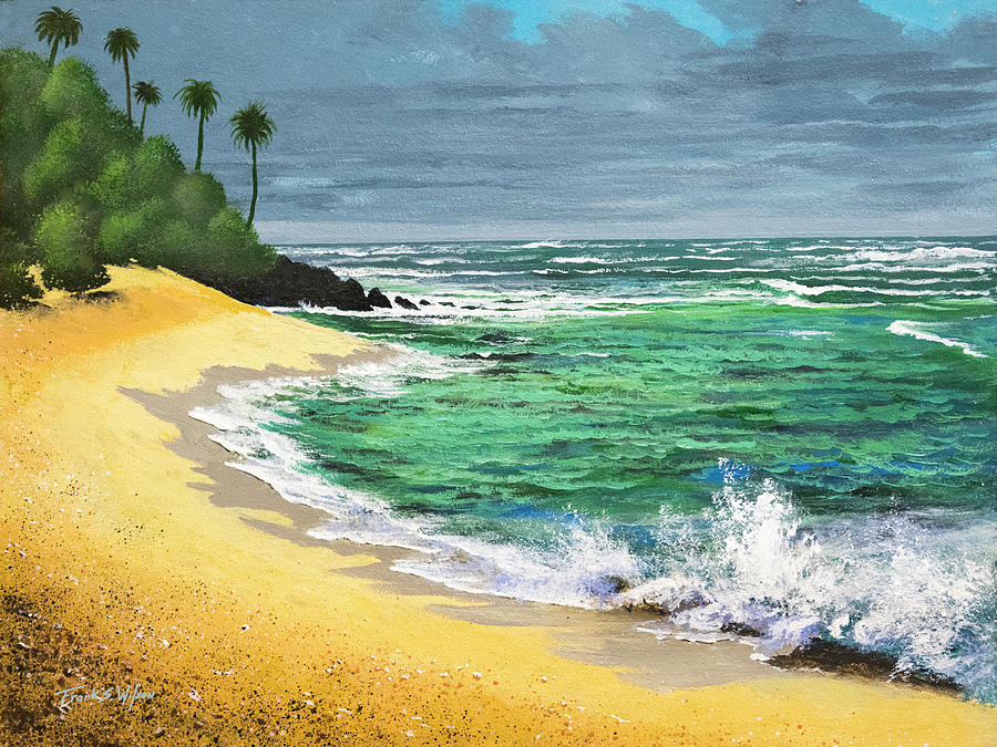 Tropical Beach Painting by Frank Wilson