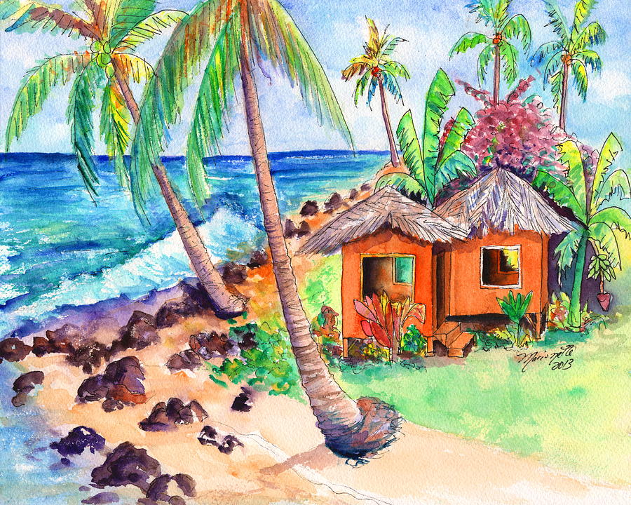 tropical beach hut