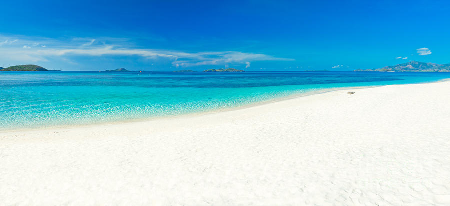 Fantasy Photograph - Tropical beach panorama by MotHaiBaPhoto Prints