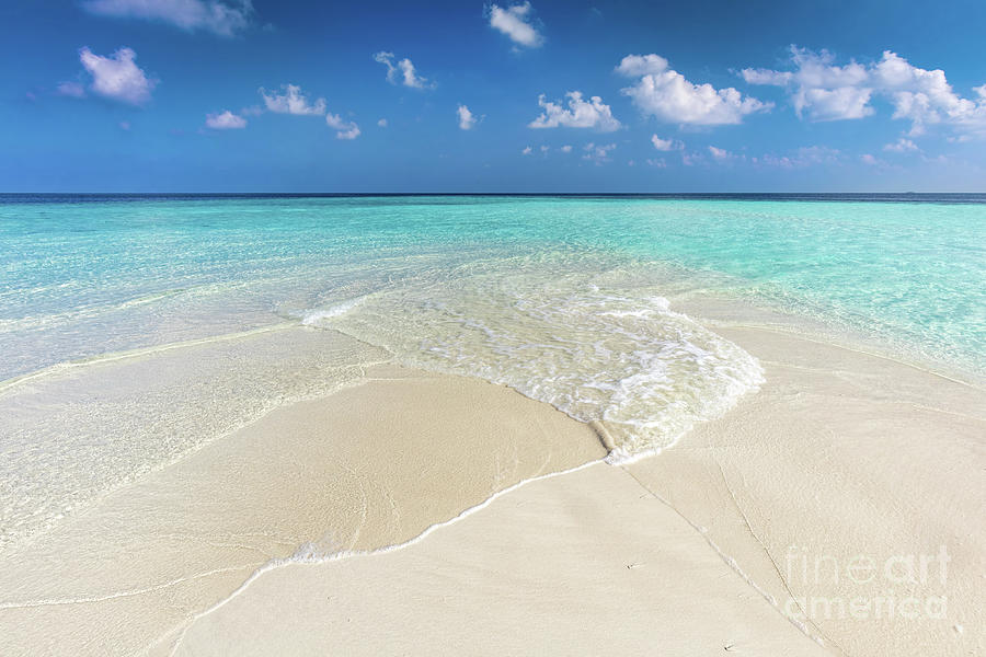 Tropical Beach With White Sand And Clear Turquoise Ocean Maldives Photograph By Michal Bednarek