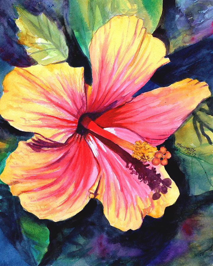 Tropical Bliss Hibiscus 2 Painting by Marionette Taboniar