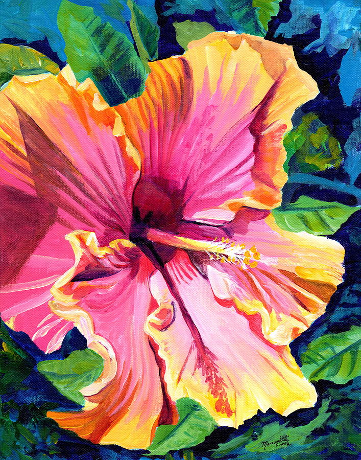 Tropical Bliss Hibiscus Painting by Taboniar Fine Art America