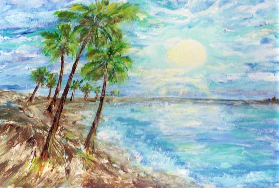 Island Painting - Tropical Blue by Mary Sedici