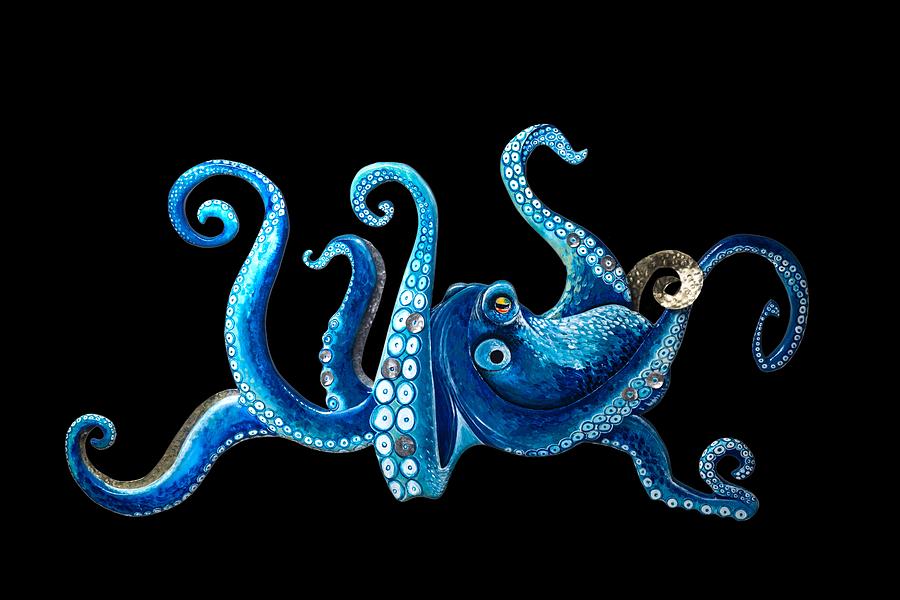 cute blue octopus drawing
