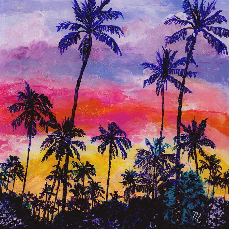 Tropical Coconut Trees Painting by Marionette Taboniar