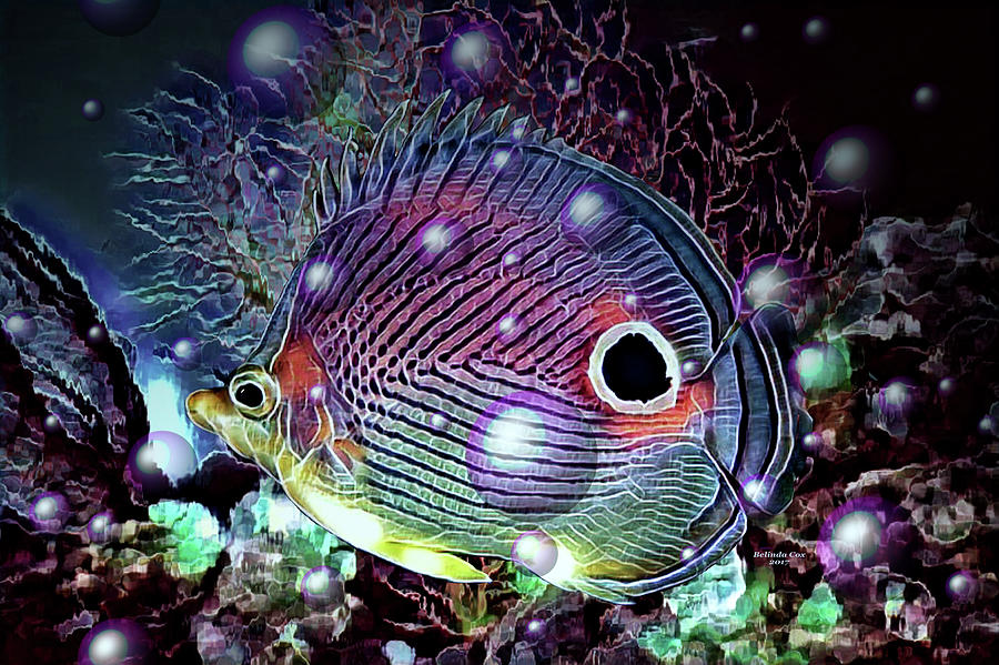 Tropical Coral Angel Fish Digital Art by Artful Oasis