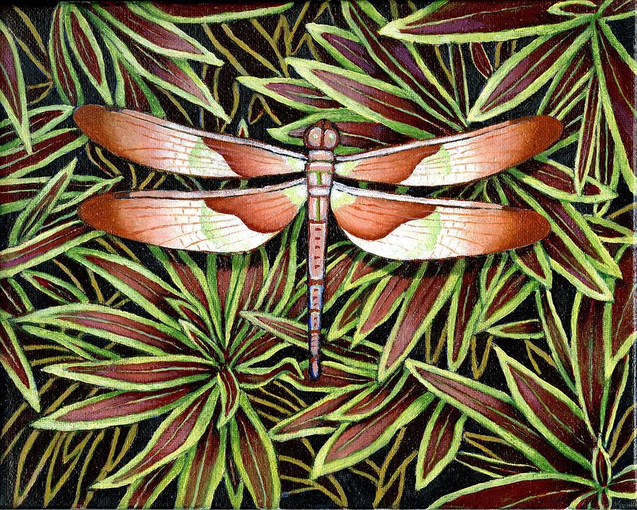 Tropical Dragonfly Painting by Jane Whiting Chrzanoska