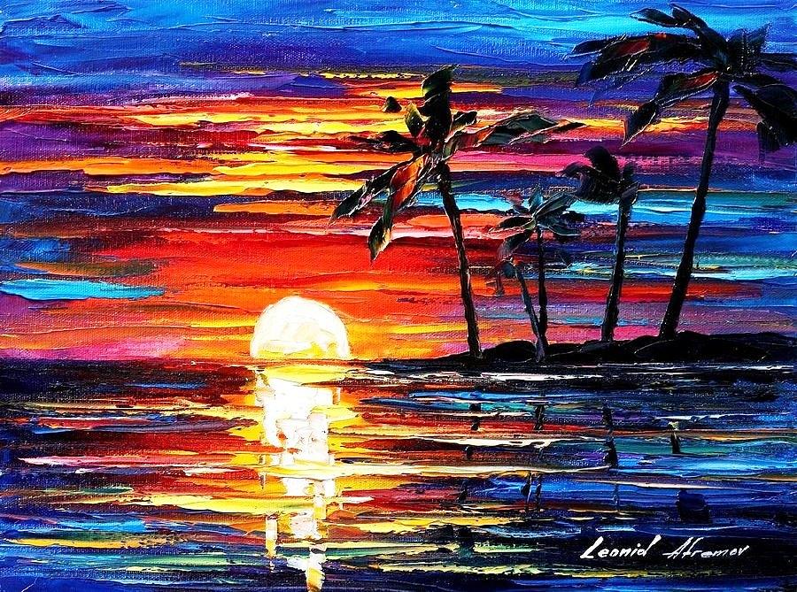 Tropical Fiesta - Palette Knife Oil Painting On Canvas By Leonid ...