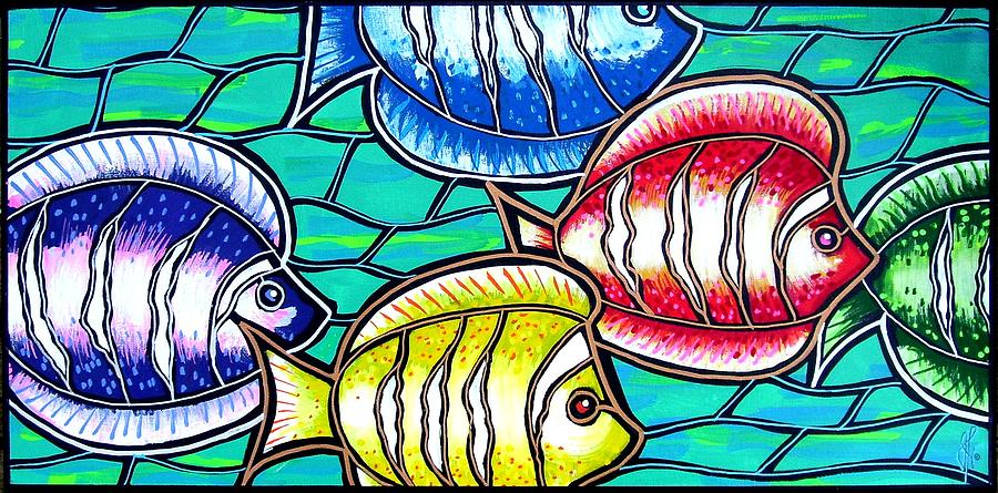 Tropical Fish Swim Painting by Jim Harris
