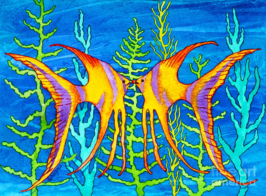 Tropical Fish Painting by Teresa Ascone