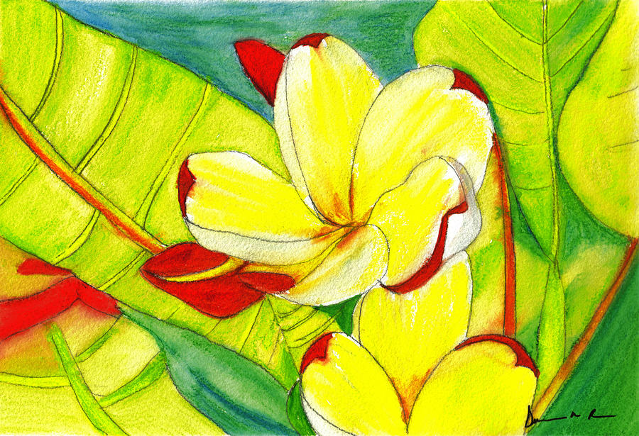 Abstract Painting - Tropical Flower by Dorneisha Batson