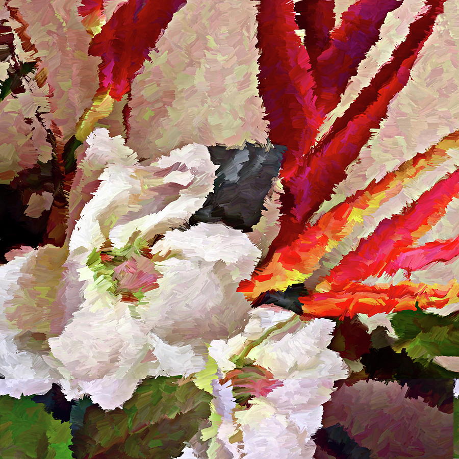 Tropical Flowers Abstract Digital Art