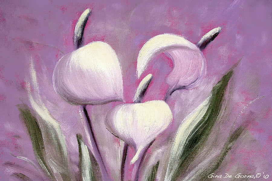 Tropical Flowers in Pink Color Painting by Gina De Gorna