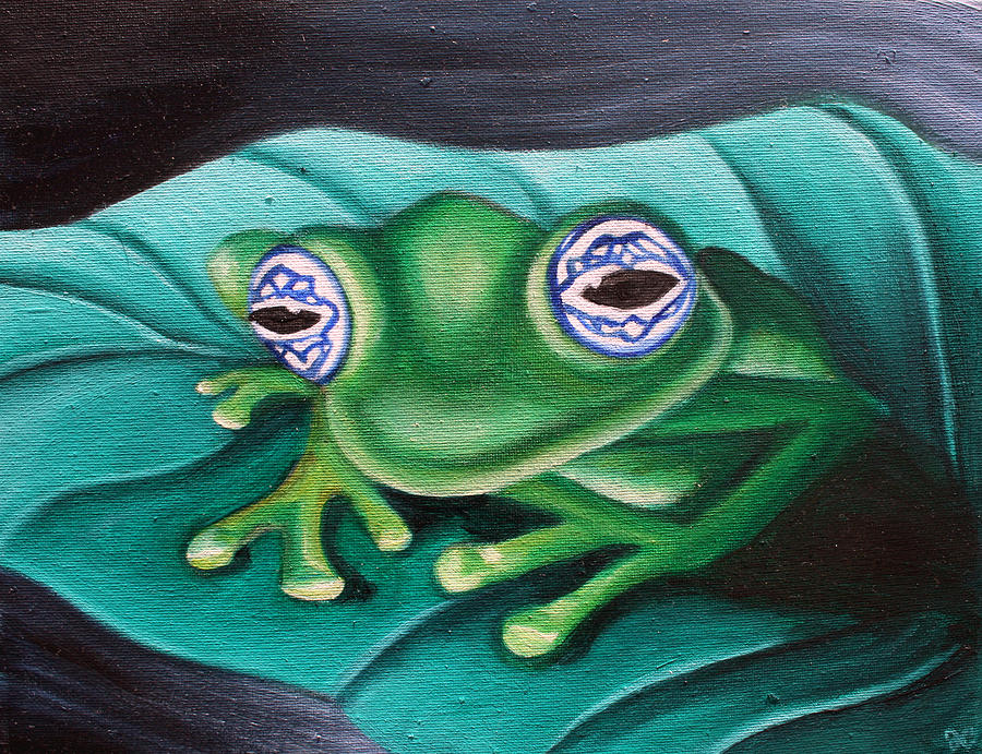 Jungle Painting - Tropical Frog by Hannah Curran
