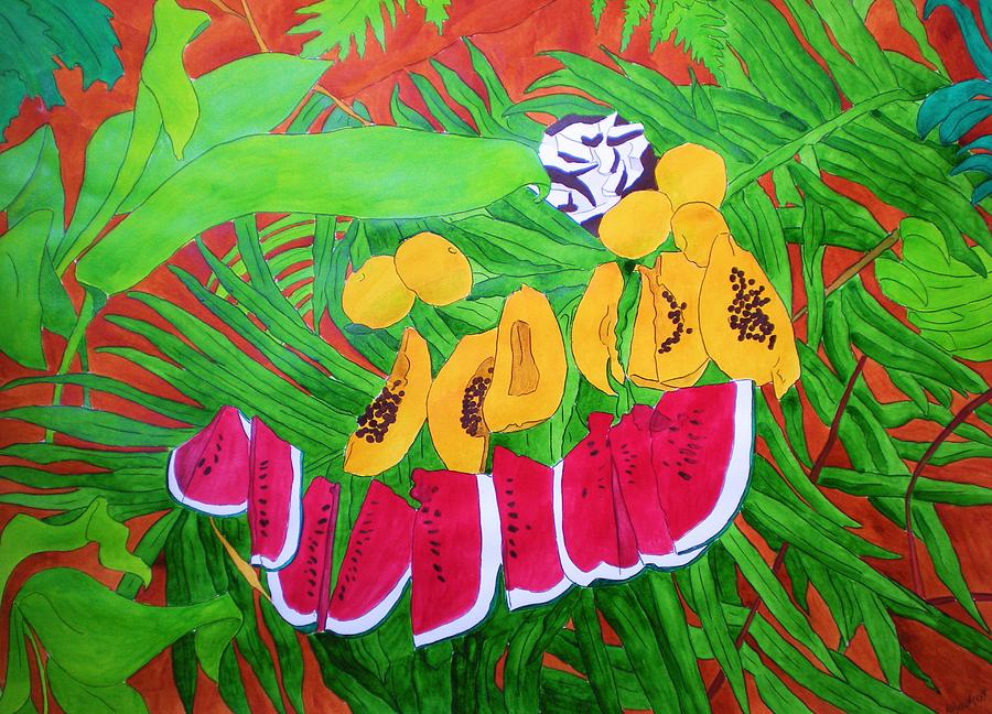 Fruit Painting - Tropical Fruits by Michaela Bautz