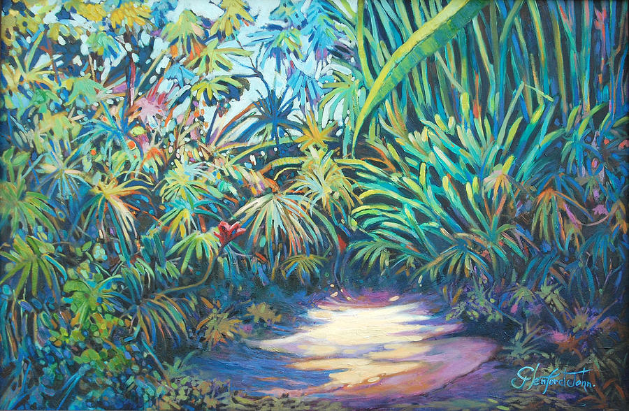 Tropical Garden Painting by Glenford John