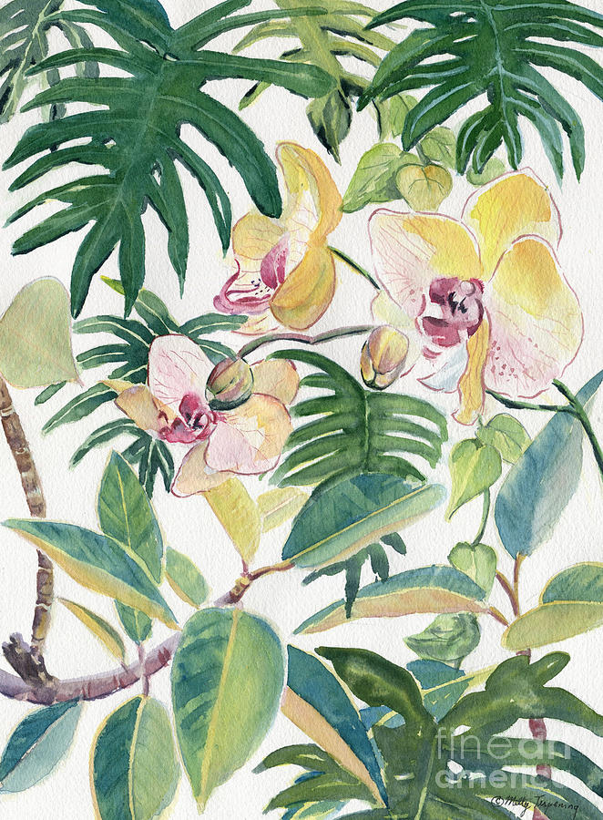 Nature Painting - Tropical Garden by Melly Terpening