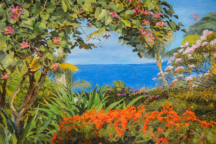 Tropical Garden of Maui Painting by Judith Barath
