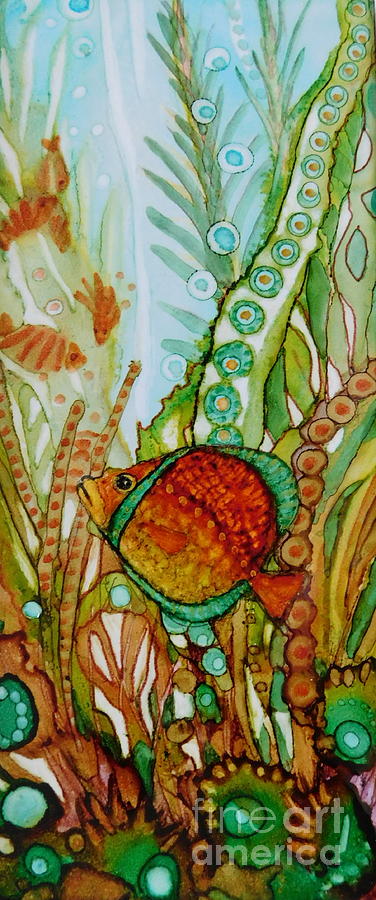 Tropical Gold Fish Painting by Joan Clear